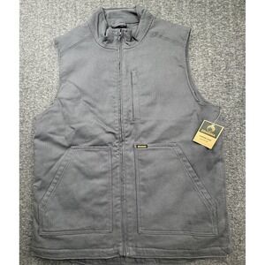 BRAHMA Canvas Work Vest Quilted Interior Gray Full Zip Men's Sz L 42-44 New